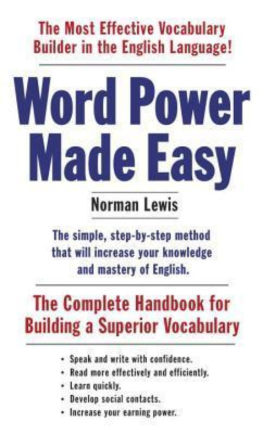 Free Download Word Power Made Easy: The Complete Handbook for Building a Superior Vocabulary by Norman Lewis